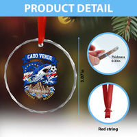 Cabo Verde Tubarões Azuis Soccer Pride Crystal Glass Ornament Cape Verde Blue Sharks Football Fans