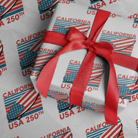 California USA 250th Anniversary Wrapping Paper Roll US Semiquincentennial Patriotic Surfboard Graphic - Wonder Print Shop