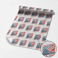 California USA 250th Anniversary Wrapping Paper Roll US Semiquincentennial Patriotic Surfboard Graphic - Wonder Print Shop