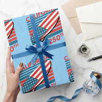 California USA 250th Anniversary Wrapping Paper Roll US Semiquincentennial Patriotic Surfboard Graphic - Wonder Print Shop