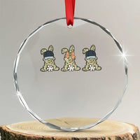 Camo Easter Bunny Crystal Glass Ornament Funny Hunter Easter Gift
