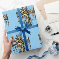 Camo Jesus Cross Fishing Wrapping Paper Roll Faith Family Fishing Fathers Day