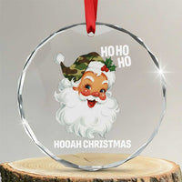 Camo Santa Christmas Crystal Glass Ornament Ho Ho Ho Hooah Christmas - Wonder Print Shop