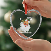 Camo Santa Christmas Heart Crystal Glass Ornament Ho Ho Ho Hooah Christmas - Wonder Print Shop