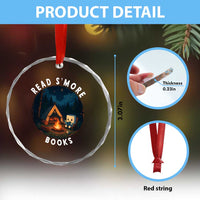 Camping Lover Crystal Glass Ornament Read Smore Books Funny Smores TS12
