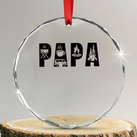 Camping Papa Crystal Glass Ornament Camper Dad Fathers Day Gift