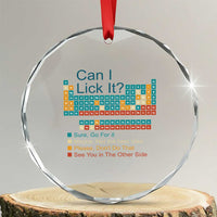 Can I Lick It Periodic Table Crystal Glass Ornament Funny Chemistry Science Teacher Student - Wonder Print Shop