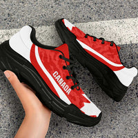 Canada 2026 Football Chunky Sneakers Maple Leaf Grunge Curve Stylized - Wonder Print Shop