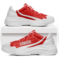 Canada 2026 Football Chunky Sneakers Maple Leaf Grunge Curve Stylized - Wonder Print Shop