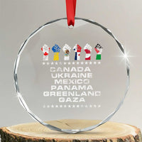 Canada Greenland Mexico Panama Gaza Ukraine Pride Crystal Glass Ornament Hand Fist - Wonder Print Shop