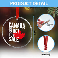 Canada Is Not For Sale Crystal Glass Ornament Distressed Vintage Canadian Maple Leaf - Wonder Print Shop