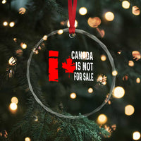 Canada Is Not For Sale Crystal Glass Ornament Maple Leaf Candadian Flag Distressed TS02