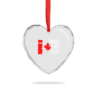 Canada Is Not For Sale Heart Crystal Glass Ornament Maple Leaf Candadian Flag Distressed - Wonder Print Shop