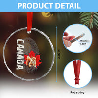 Canada Pride Crystal Glass Ornament Maple Leaf Squirrel Canadian Roots TS02