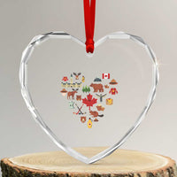 Canada Pride Heart Crystal Glass Ornament Canadian Flag Maple Leaf - Wonder Print Shop