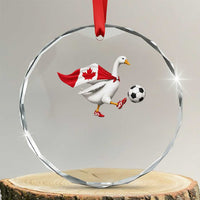 Canada Soccer Goose Crystal Glass Ornament Canadian Flag Patriotic Football Fan Graphic