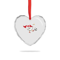 Canada Soccer Goose Heart Crystal Glass Ornament Canadian Flag Patriotic Football Fan Graphic