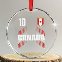 Canada Soccer Sports Graphic Number 10 Jersey Style Crystal Glass Ornament Proud Canadian Football Fans Game Day Pride