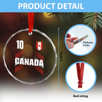 Canada Soccer Sports Graphic Number 10 Jersey Style Crystal Glass Ornament Proud Canadian Football Fans Game Day Pride