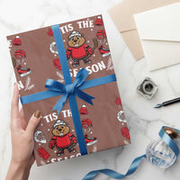 Canadian Ice Hockey Beaver Wrapping Paper Roll Tis The Season Holiday Gift - Wonder Print Shop