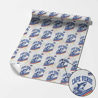 Cape Verde Blue Sharks Ocean Wave Graphic Wrapping Paper Roll Cabo Verde Pride Sports Fans