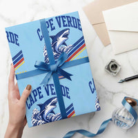 Cape Verde Blue Sharks Ocean Wave Graphic Wrapping Paper Roll Cabo Verde Pride Sports Fans