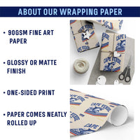 Cape Verde Blue Sharks Ocean Wave Graphic Wrapping Paper Roll Cabo Verde Pride Sports Fans