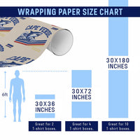 Cape Verde Blue Sharks Ocean Wave Graphic Wrapping Paper Roll Cabo Verde Pride Sports Fans