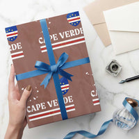 Cape Verde Country Map Shield Emblem Wrapping Paper Roll Cabo Verde Roots National Pride Gift