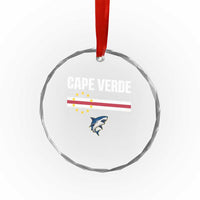 Cape Verde Flag Blue Shark Heritage Crystal Glass Ornament Cabo Verde Verdean Pride Soccer Football Fans