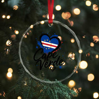 Cape Verde Flag Heart Crystal Glass Ornament Cabo Verde Pride Verdean Love