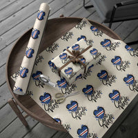 Cape Verde Flag Heart Wrapping Paper Roll Cabo Verde Pride Verdean Love