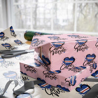 Cape Verde Flag Heart Wrapping Paper Roll Cabo Verde Pride Verdean Love
