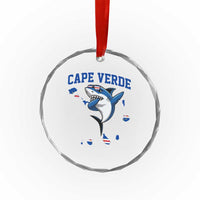 Cape Verde Flag Map Shark Cape Verdean Roots Crystal Glass Ornament