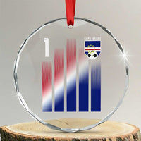 Cape Verde Flag Retro Sports Cabo Verdean Roots Crystal Glass Ornament