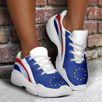 Cape Verde Football Chunky Sneakers Flag-Inspired Curve Style