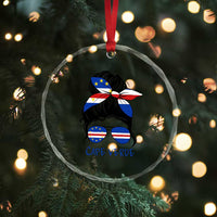 Cape Verde Messy Bun Girl Flag Sunglasses Graphic Crystal Glass Ornament Cabo Verde Women National Pride Gift