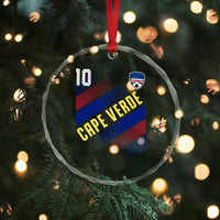 Cape Verde Soccer Jersey Style National Pride Crystal Glass Ornament Cabo Verde Football Fans Number 10 Athletic