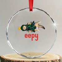 Cat Christmas Meme Crystal Glass Ornament Eepy Kitten Silly Sleepy TS14