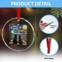 Cat Gay Pride Crystal Glass Ornament Starry Night Style LGBTQ Pride Support