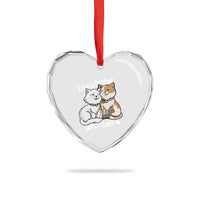 Cat Lover Heart Crystal Glass Ornament Life Is Better With Cats Cute - Wonder Print Shop