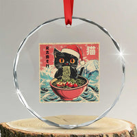 Cat Ramen Christmas Crystal Glass Ornament Japanese Kawaii Retro Cats Manga TS14