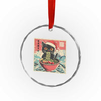 Cat Ramen Christmas Crystal Glass Ornament Japanese Kawaii Retro Cats Manga TS14