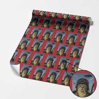 Cat Selfie With Alien UFO Wrapping Paper Roll Retro Space Sci-Fi Cat Pilot - Wonder Print Shop