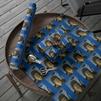 Cat Selfie With Alien UFO Wrapping Paper Roll Retro Space Sci-Fi Cat Pilot - Wonder Print Shop