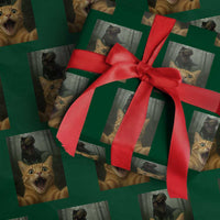Cat Selfie With Dinosaur Wrapping Paper Roll Funny Cat Gifts - Wonder Print Shop