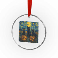 Cat Starry Night Crystal Glass Ornament Funny Cat Lover Gifts Halloween Van Gogh TS10