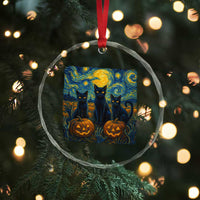 Cat Starry Night Crystal Glass Ornament Funny Cat Lover Gifts Halloween Van Gogh TS10