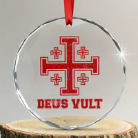 Catholic Knight Templar Crusader Cross Crystal Glass Ornament TS10