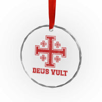 Catholic Knight Templar Crusader Cross Crystal Glass Ornament TS10